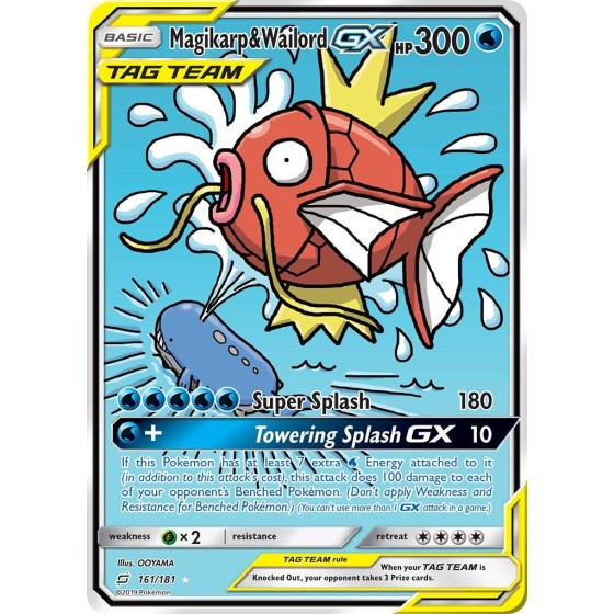 MAGIKARP & WAILORD GX TEAM UP SUN & MOON 2019 161/181 Alternate Art English TAG TEAM